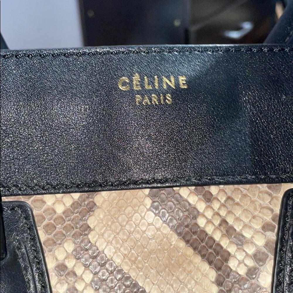 Celine Black And Grey Leather Python Tote. - image 3